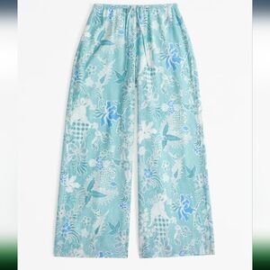 Abercrombie Crinkle Texture Pull-On Palazzo Pant (Size: L)